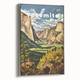 Vintage Travel Poster - Yosemite National Park | Retro Landscape Art