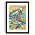 Vintage Japanese Travel Poster - Waterfall and Horse | Retro Art