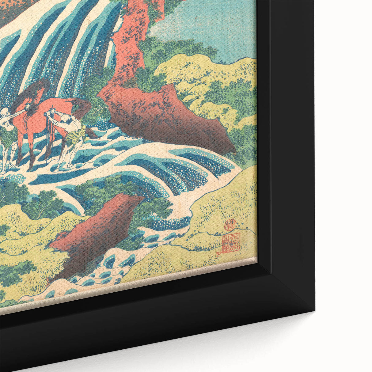 Vintage Japanese Travel Poster - Waterfall and Horse | Retro Art