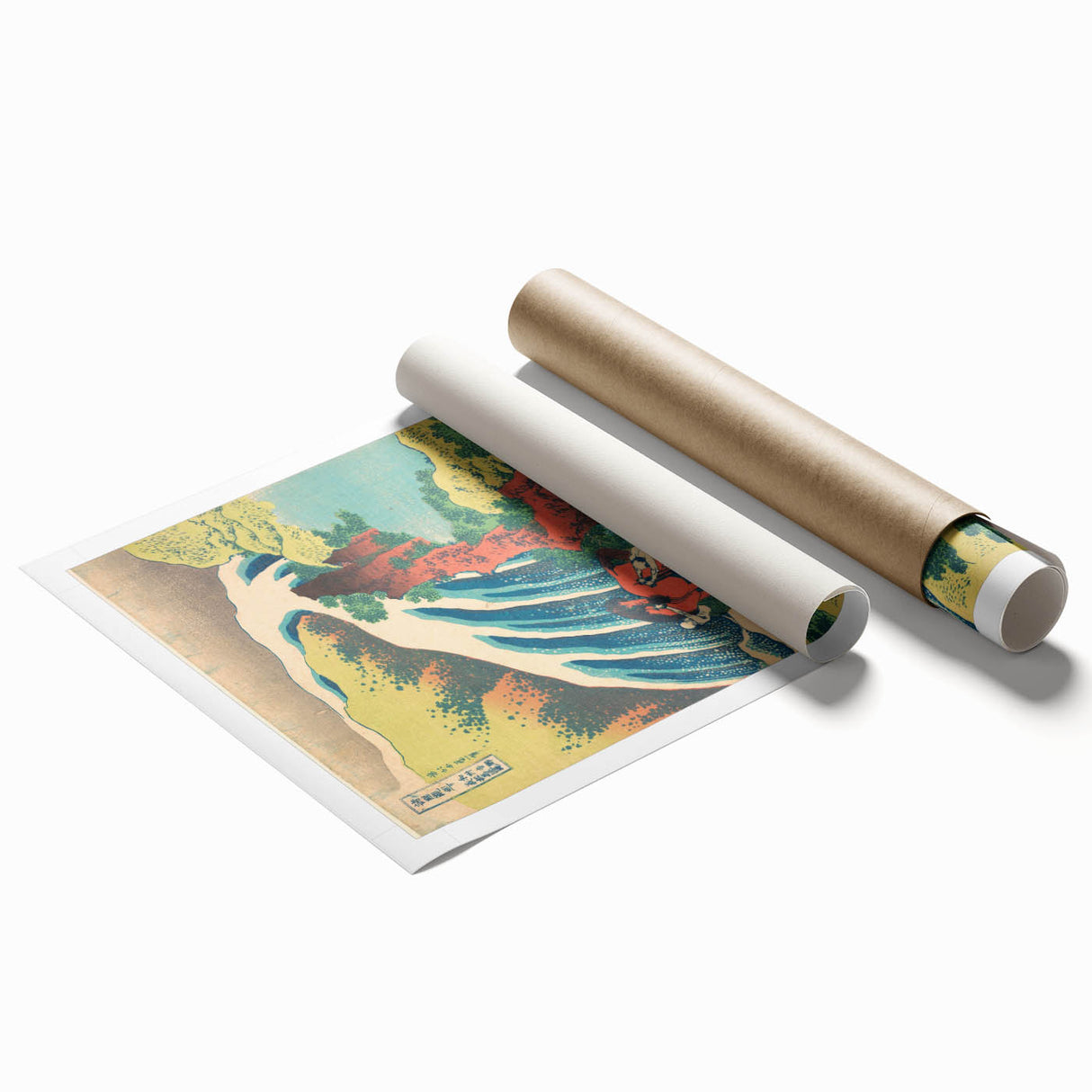 Vintage Japanese Travel Poster - Waterfall and Horse | Retro Art