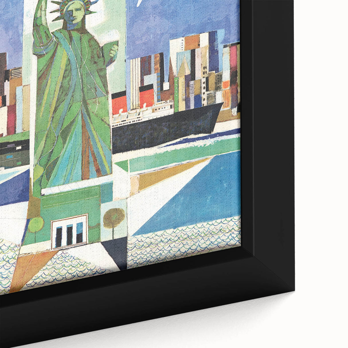 Vintage New York Travel Poster | Statue of Liberty & Cityscape Art