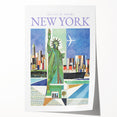 Vintage New York Travel Poster | Statue of Liberty & Cityscape Art