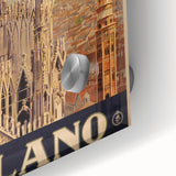 Vintage Milano Travel Poster | Duomo Cathedral & Cityscape Art