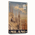 Vintage Milano Travel Poster | Duomo Cathedral & Cityscape Art