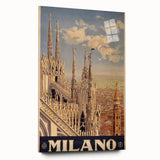 Vintage Milano Travel Poster | Duomo Cathedral & Cityscape Art