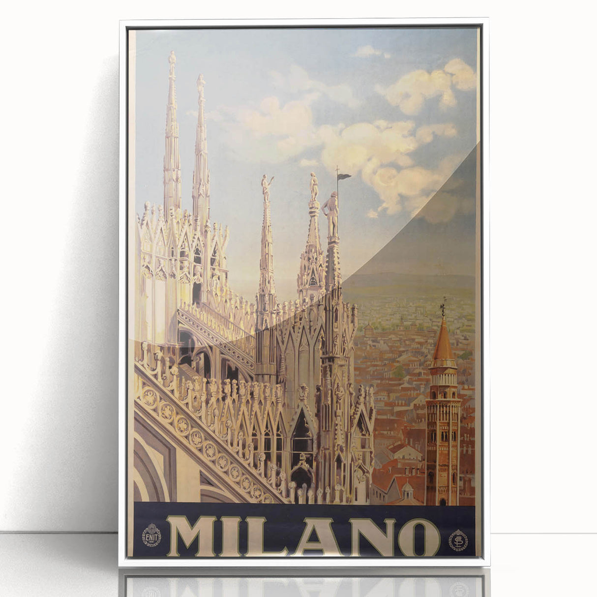 Vintage Milano Travel Poster | Duomo Cathedral & Cityscape Art