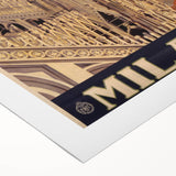 Vintage Milano Travel Poster | Duomo Cathedral & Cityscape Art