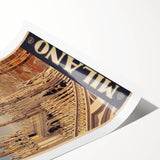 Vintage Milano Travel Poster | Duomo Cathedral & Cityscape Art