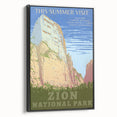 Vintage Zion National Park Poster | Explore Zion Cliffs & Trails