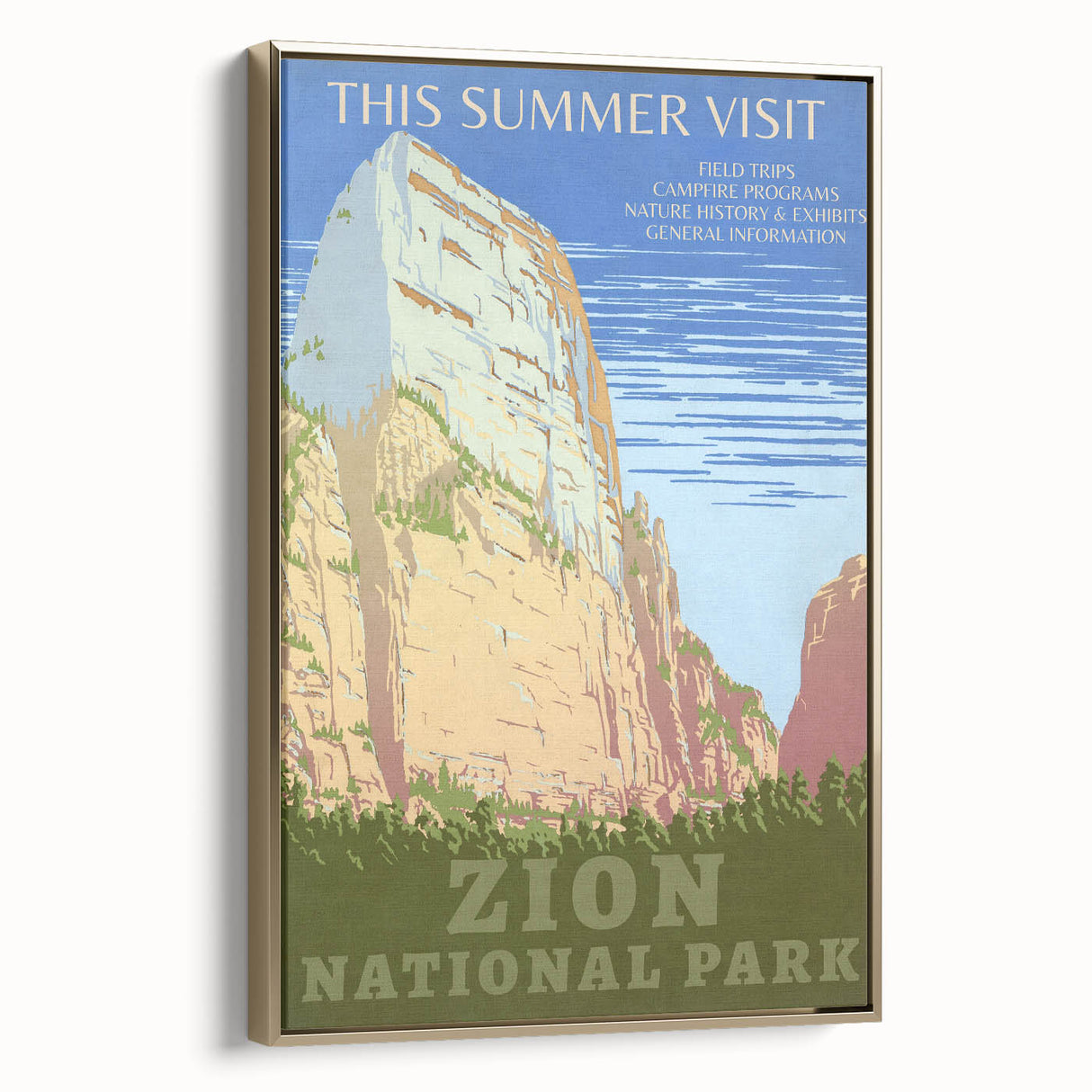 Vintage Zion National Park Poster | Explore Zion Cliffs & Trails