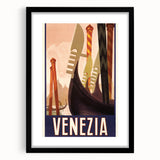Vintage Travel Poster Venezia | Retro Tourism Art