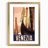 Vintage Travel Poster Venezia | Retro Tourism Art