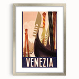 Vintage Travel Poster Venezia | Retro Tourism Art