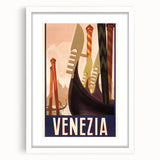 Vintage Travel Poster Venezia | Retro Tourism Art