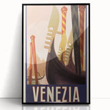 Vintage Travel Poster Venezia | Retro Tourism Art