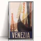 Vintage Travel Poster Venezia | Retro Tourism Art