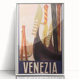 Vintage Travel Poster Venezia | Retro Tourism Art