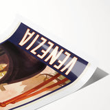 Vintage Travel Poster Venezia | Retro Tourism Art