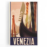 Vintage Travel Poster Venezia | Retro Tourism Art