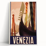 Vintage Travel Poster Venezia | Retro Tourism Art