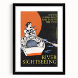 River Sightseeing Vintage Travel Poster - Retro Row-Boat Art
