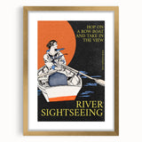 River Sightseeing Vintage Travel Poster - Retro Row-Boat Art