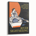 River Sightseeing Vintage Travel Poster - Retro Row-Boat Art