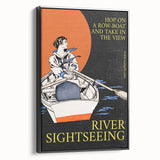 River Sightseeing Vintage Travel Poster - Retro Row-Boat Art