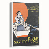 River Sightseeing Vintage Travel Poster - Retro Row-Boat Art