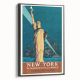 New York Vintage Travel Poster - Retro Statue of Liberty Art