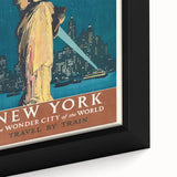 New York Vintage Travel Poster - Retro Statue of Liberty Art