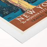 New York Vintage Travel Poster - Retro Statue of Liberty Art