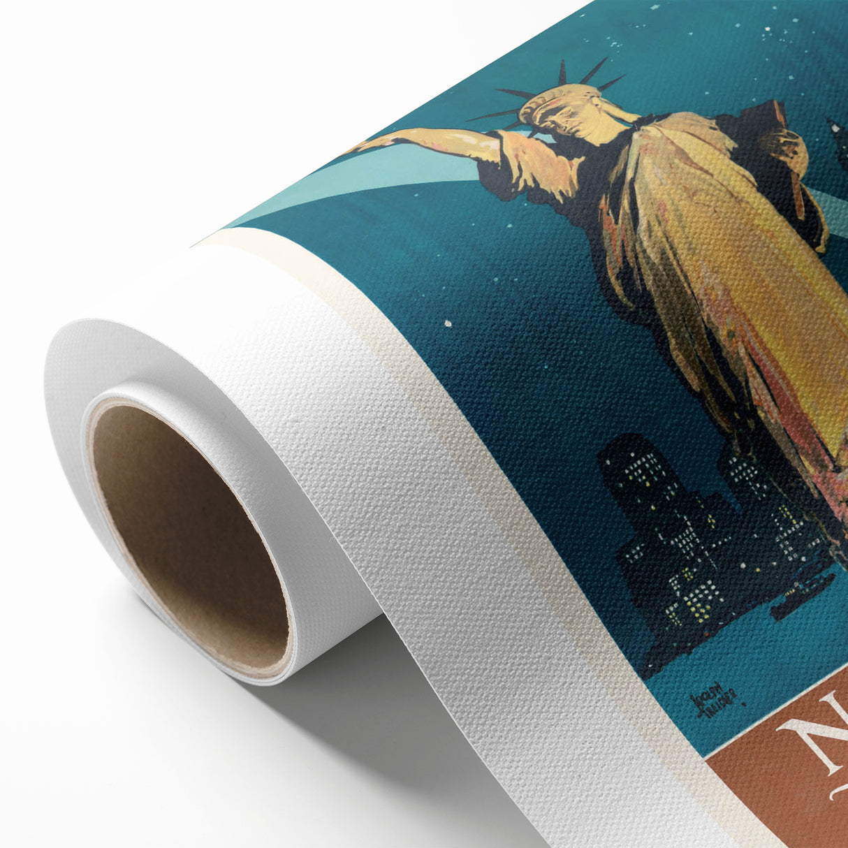 New York Vintage Travel Poster - Retro Statue of Liberty Art