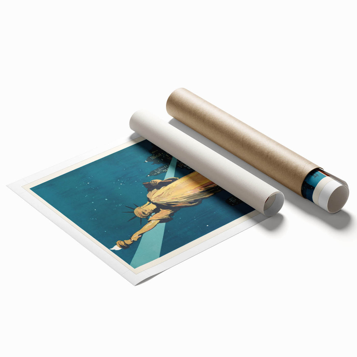 New York Vintage Travel Poster - Retro Statue of Liberty Art