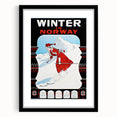 Winter in Norway Vintage Travel Poster - Retro Skiing Art
