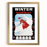 Winter in Norway Vintage Travel Poster - Retro Skiing Art