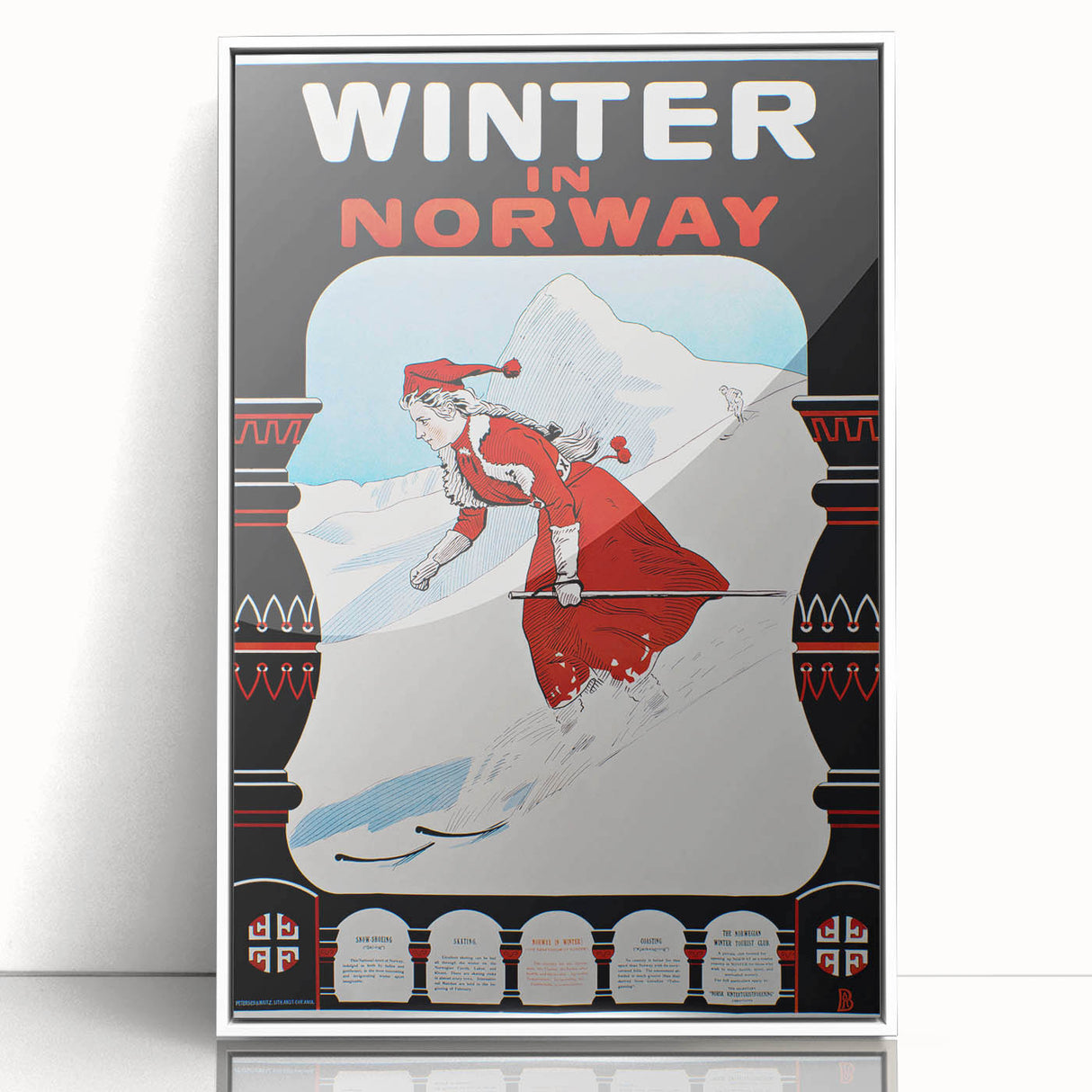 Winter in Norway Vintage Travel Poster - Retro Skiing Art