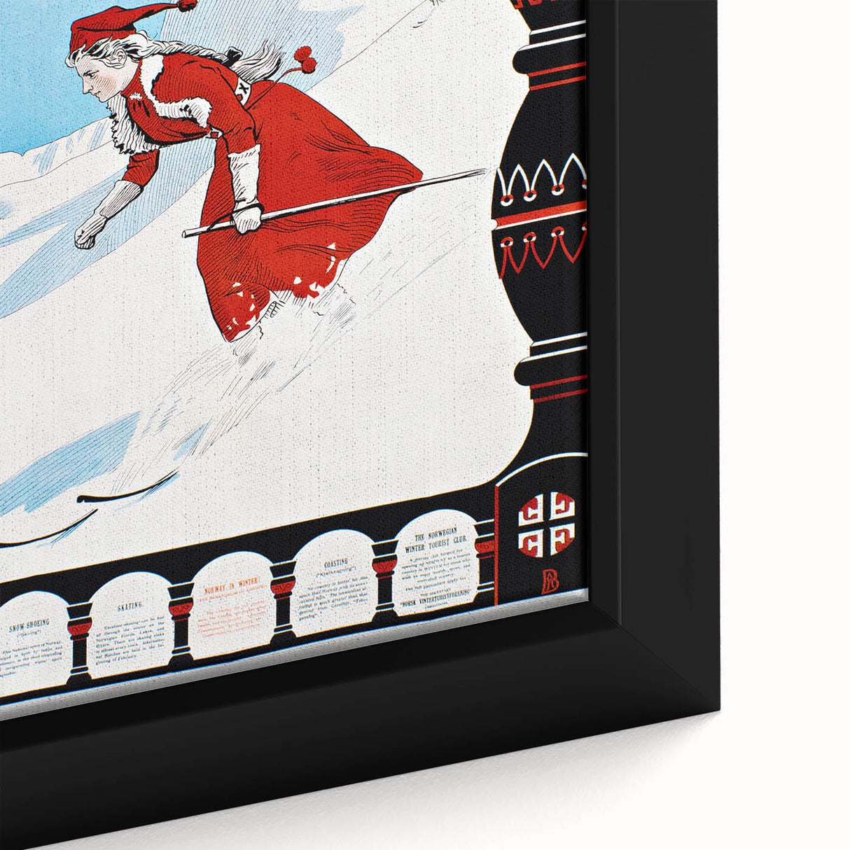 Winter in Norway Vintage Travel Poster - Retro Skiing Art