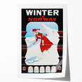 Winter in Norway Vintage Travel Poster - Retro Skiing Art