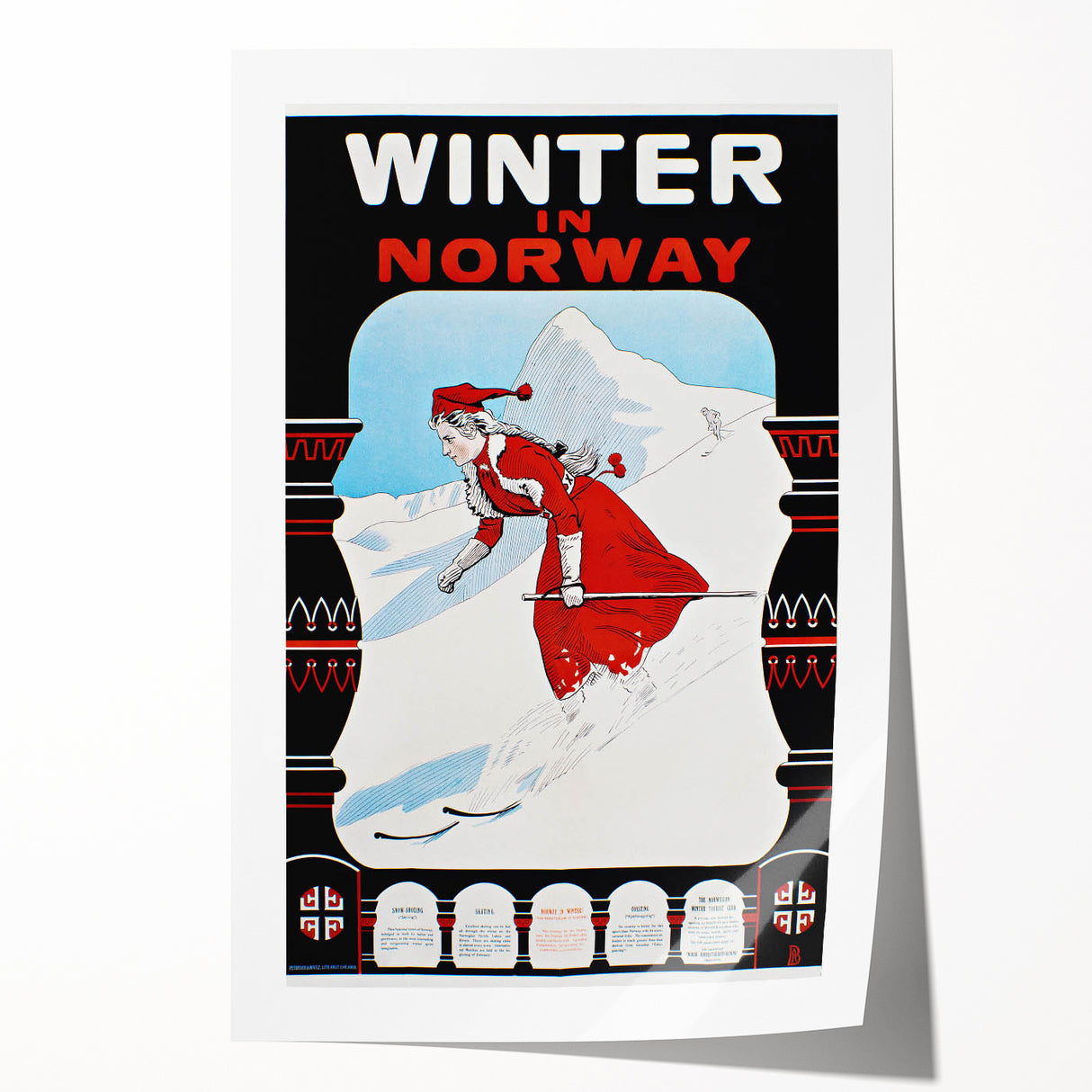 Winter in Norway Vintage Travel Poster - Retro Skiing Art