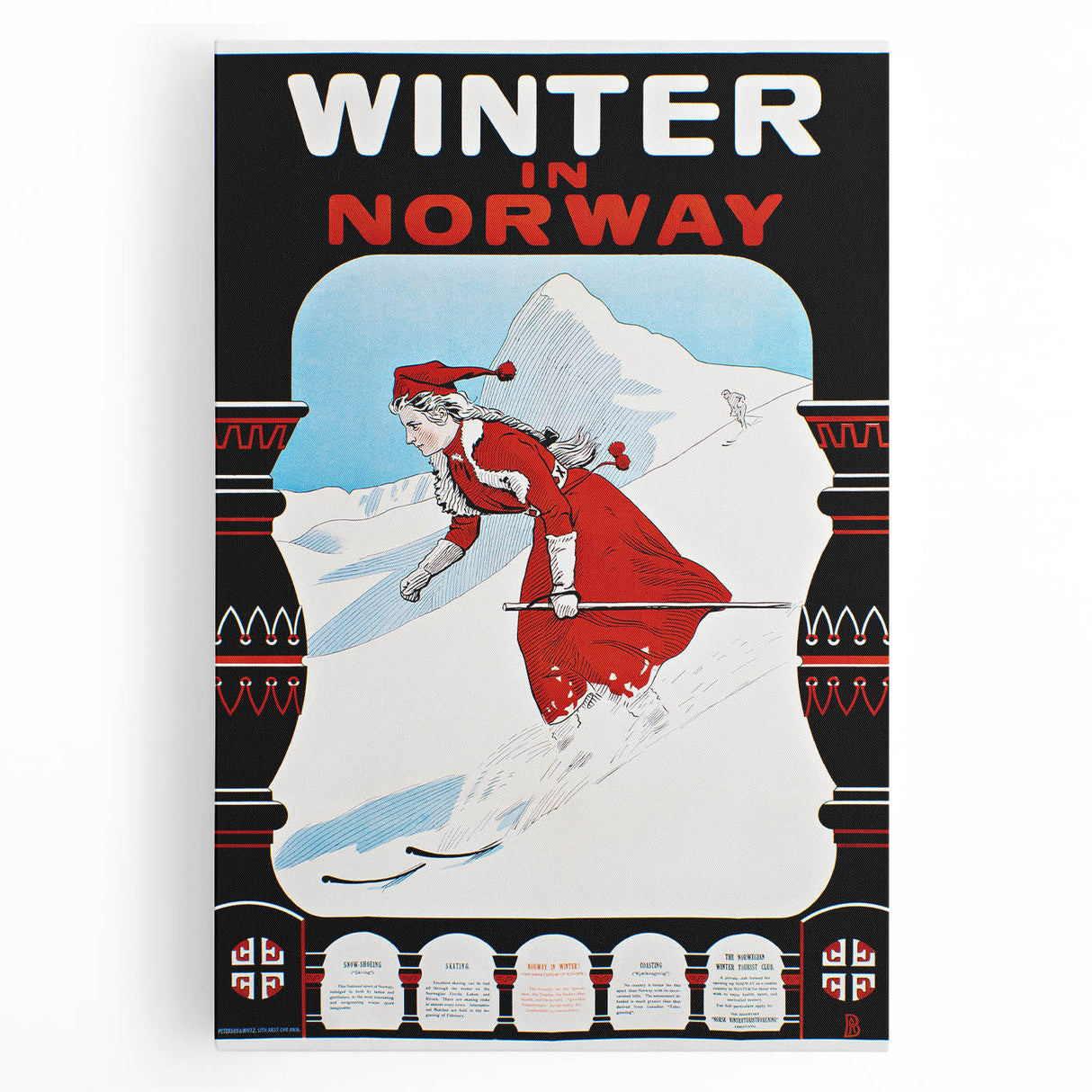 Winter in Norway Vintage Travel Poster - Retro Skiing Art