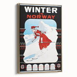 Winter in Norway Vintage Travel Poster - Retro Skiing Art