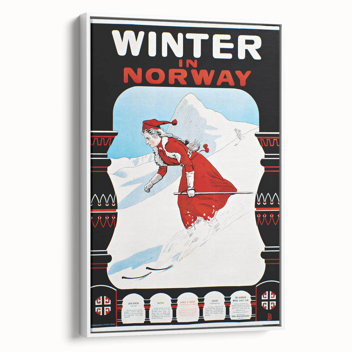 Winter in Norway Vintage Travel Poster - Retro Skiing Art