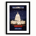 Washington Vintage Travel Poster - Retro American Airlines Art