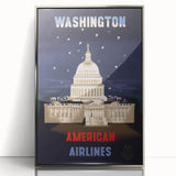 Washington Vintage Travel Poster - Retro American Airlines Art