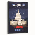 Washington Vintage Travel Poster - Retro American Airlines Art