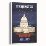 Washington Vintage Travel Poster - Retro American Airlines Art