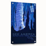 See America Vintage Travel Poster - Retro Ice Cave Art