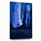 See America Vintage Travel Poster - Retro Ice Cave Art