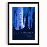 See America Vintage Travel Poster - Retro Ice Cave Art